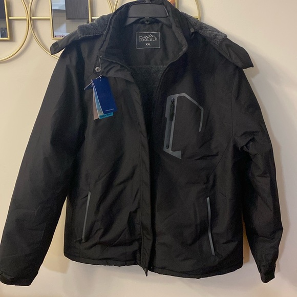 🌹Pooluly woman’s ski jacket warm winter waterproof windbreaker hooded raincoat - Picture 1 of 13